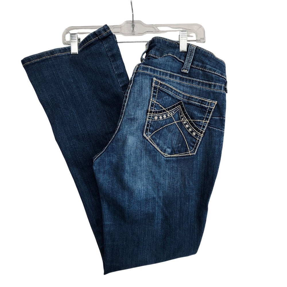 Ariat 32R Blue REAL Riding Jean Spitfire Bootcut Western Cowgirl EquestrianRodeo